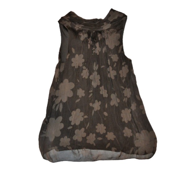 Carla Conti Vintage Silk Autumn Boho Floral Sleeveless Blouse - Picture 2 of 6